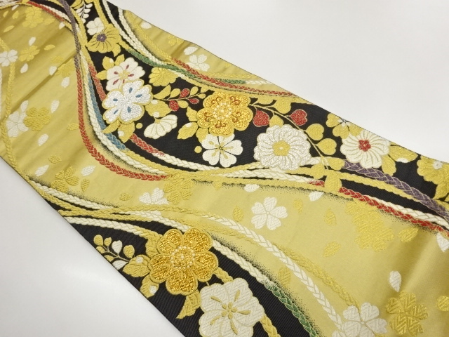 JAPANESE FUKURO OBI / PULP CLOTH / WOVEN SAKURA